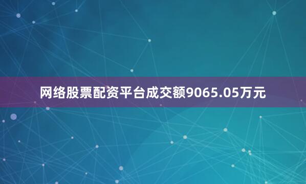 网络股票配资平台成交额9065.05万元